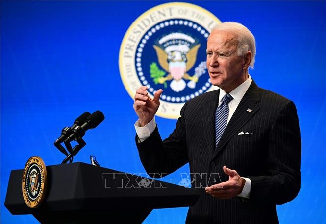 Tổng thống Mỹ Joe Biden phát biểu với báo giới tại Nhà Trắng, ngày 25/1/2021. Ảnh tư liệu: AFP/TTXVN