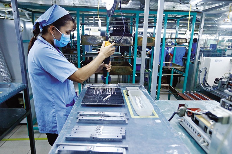 Nhà máy sản xuất thiết bị điện tử Sankoh (Nhật Bản) tại Hòa Bình. Ảnh: Đức Thanh