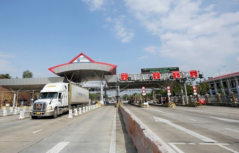 Trạm thu phí trên cao tốc Bắc Giang - Lạng Sơn.