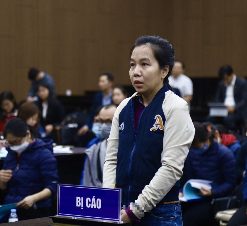 Bị cáo Nguyễn Thị Hà Thành trong phiên tòa sơ thẩm tại Tòa án Nhân dân TP.Hà Nội.