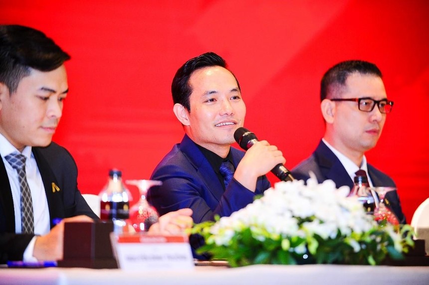 Ông Nguyễn Bá Sáng – Chủ tịch HĐQT Tập đoàn Bất động sản An Gia phát biểu tại ĐHCĐ 2021