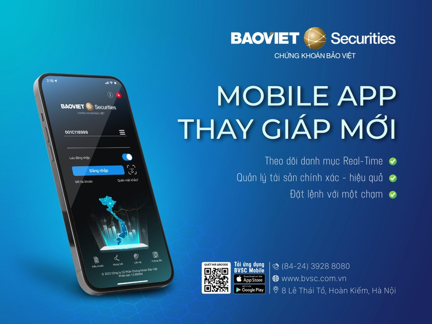 Chứng khoán Bảo Việt nâng cấp ứng dụng điện thoại BVSC Mobile
