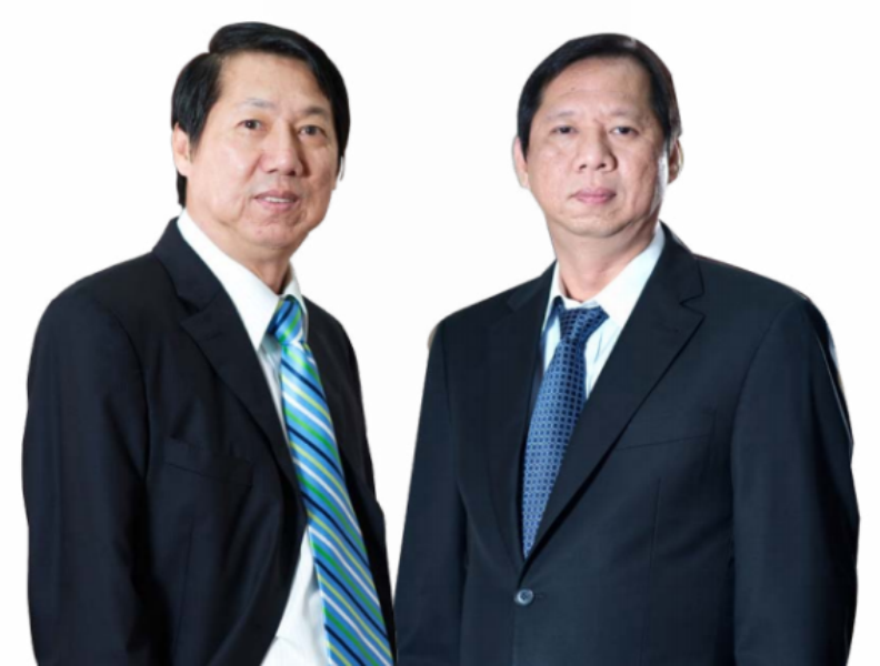 Chủ tịch Trần Kim Thành (bên trái) và Tổng giám đốc Trần Lệ Nguyên