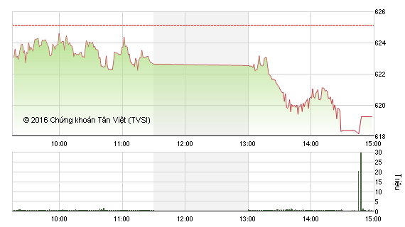 Phiên chiều 17/6: ETFs bán mạnh, VN-Index mất mốc 620 điểm