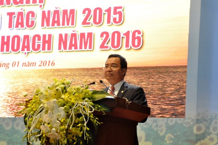 Ông Nguyễn Quốc Khánh, quyền Chủ tịch HĐTV kiêm Tổng giám đốc PVN phát biểu tại Hội nghị