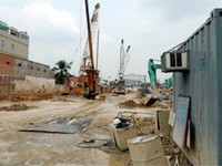 Dự án chung cư 584 Lilama SHB trên đường Trịnh Đình Trọng, Q.Tân Phú, TP.HCM đang trong giai đoạn xây dựng nền móng.