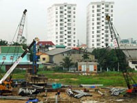 Một dự án căn hộ đang trong thời gian hoàn tất phần móng tại Q.Gò Vấp, TP. HCM