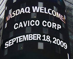 Hình ảnh mã CAVO trong phiên giao dịch đầu tiên tại Mỹ vào năm 2009