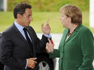 Thủ tướng Đức Angela Merkel và Tổng thống Pháp Nicolas Sarkozy. (Nguồn: Getty)