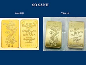 Phát hiện 300 lượng vàng nhái SJC