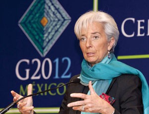 Bà Christine Lagarde, Tổng giám đốc IMF, phát biểu tại G20 Mexico 2012.