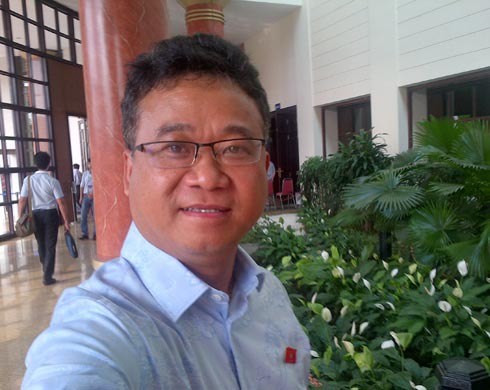 Ông Đặng Thành Tâm bên lề phiên họp Quốc hội sáng 23/5.